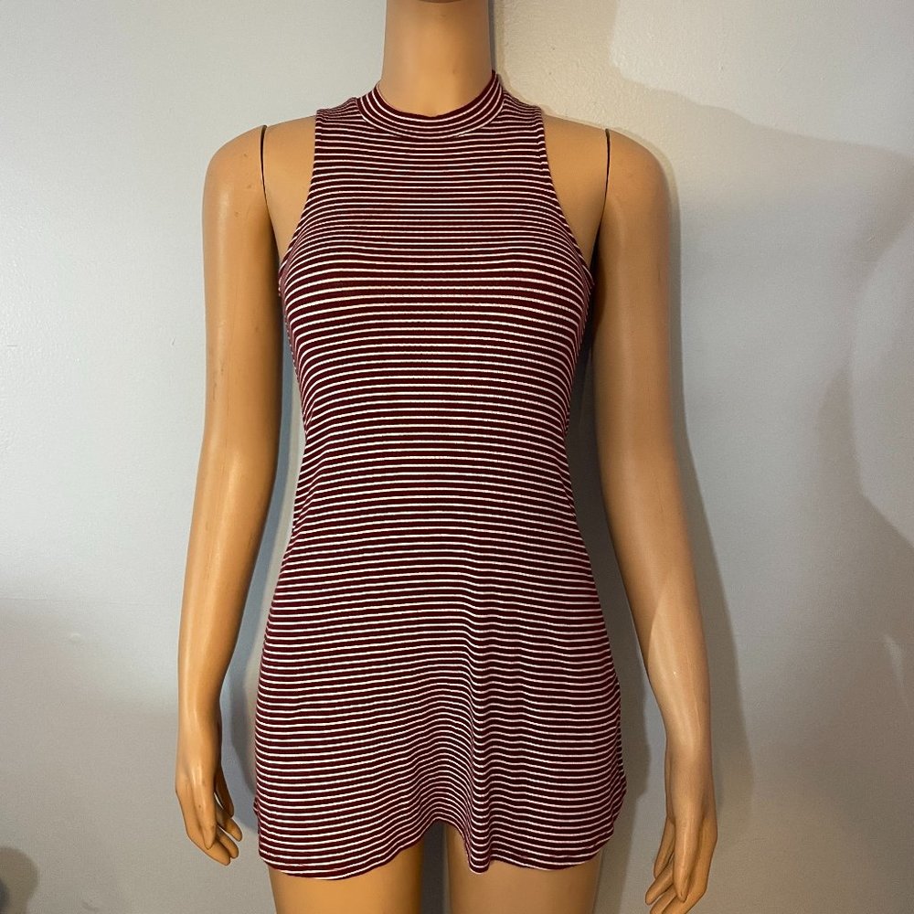 Red and white stripped dress